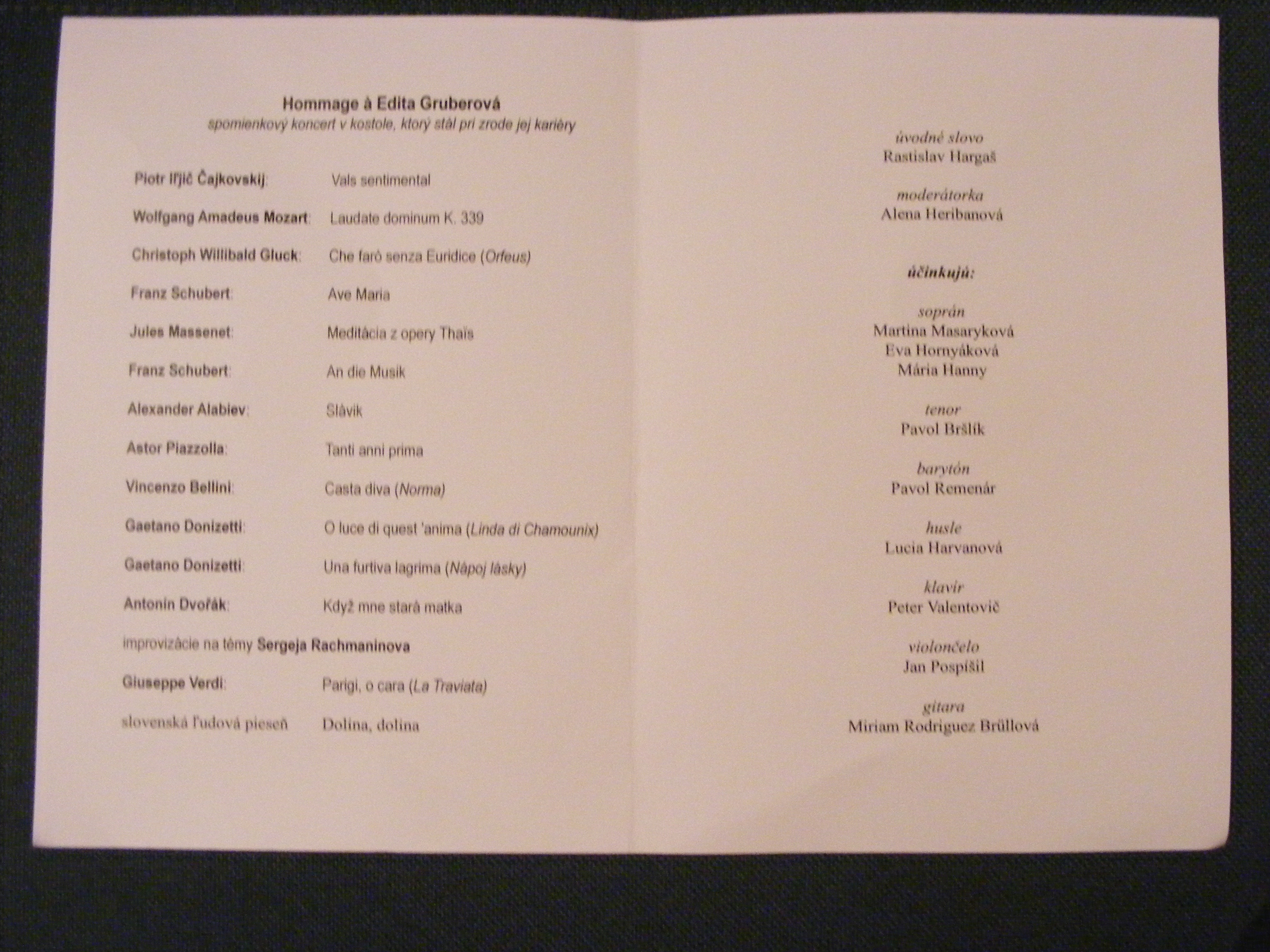 Programme, inside